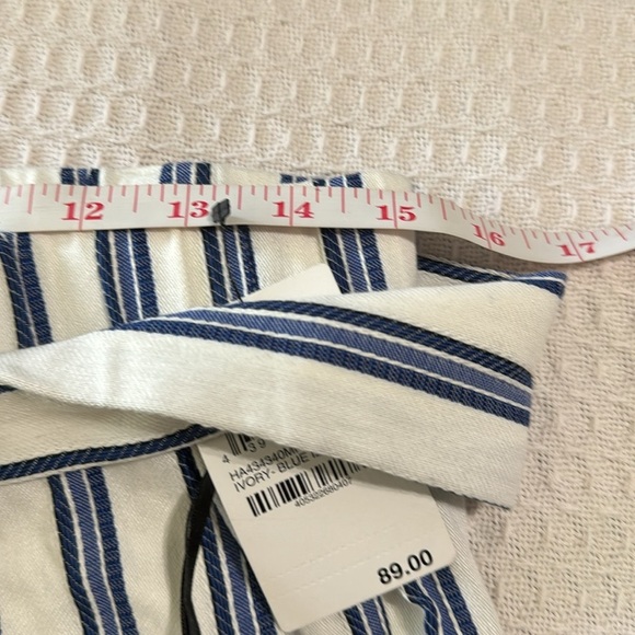 Halogen NWT Blue Izzy Striped Tie Waist Cropped Pants - Picture 8 of 9